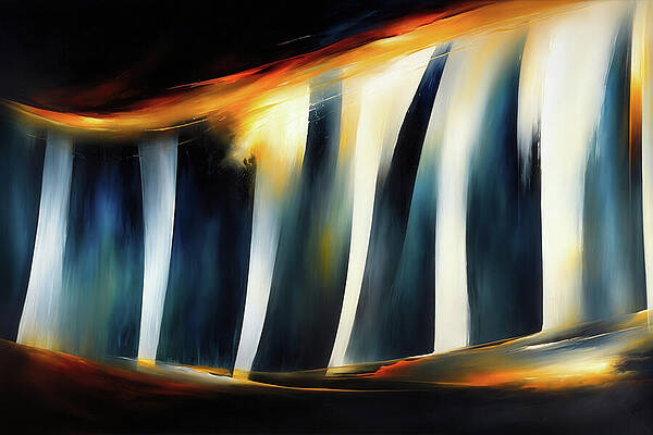 Luminous Abstract Waves Wall Art