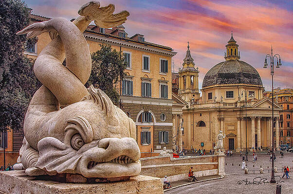 Heritage Wall Art featuring the photograph Piazza Poplo by Steven Dos Remedios