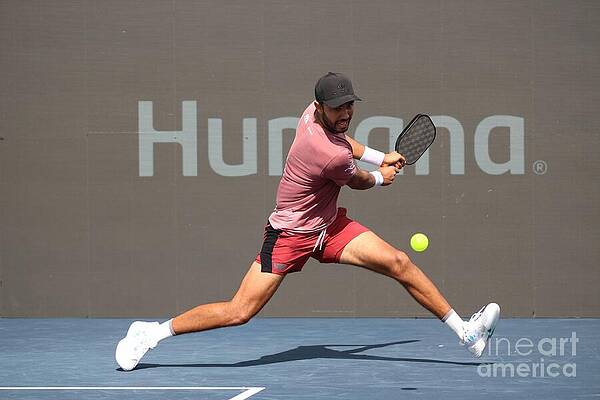 Tennis Player in Mid-Action Wall Art