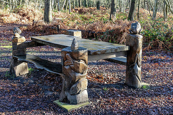 Woodland Carved Bench Wall Art