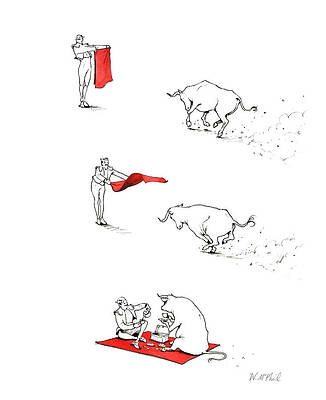 Color Wall Art featuring the drawing Picnic Time by Will McPhail