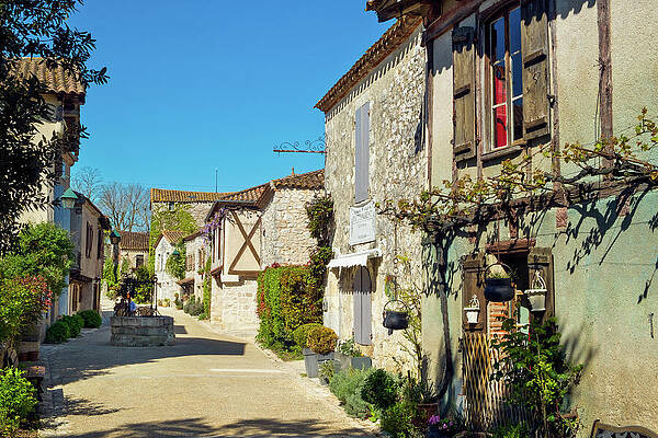 Charming Old European Village Street Wall Art