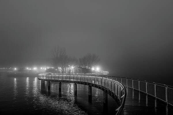 Pier Photograph - Pier C Hoboken NJ BW by Susan Candelario