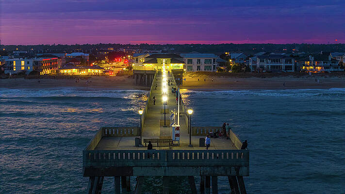 Pier Wall Art featuring the photograph Pier Glow by Oceanic SkyView
