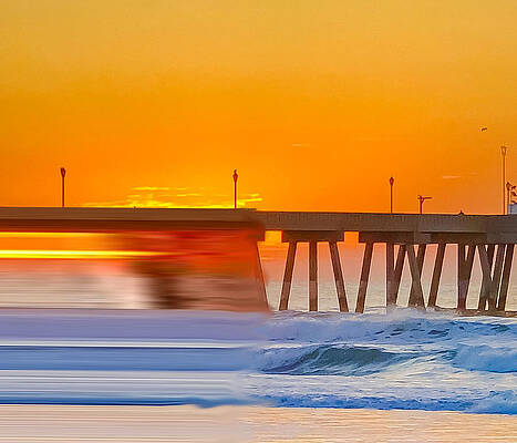Sunrise Wall Art featuring the photograph Pier Stretch by Oceanic SkyView