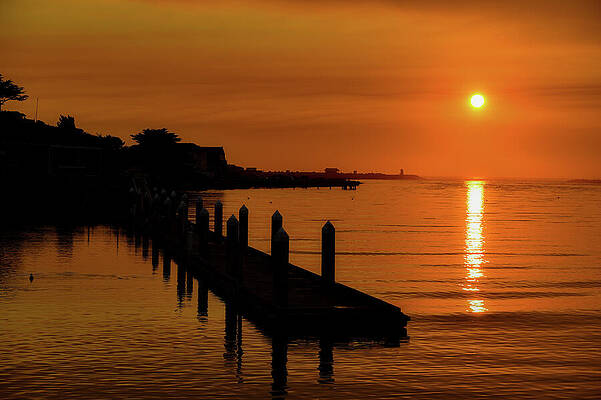 Wall Art featuring the photograph Pier Sunset At Bandon By The Sea by Bonnie Colgan