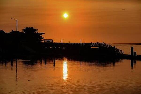 Sunset Photograph - Pier Sunset Silhouette Reflection by Bonnie Colgan