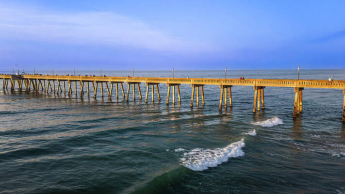 North Carolina Wall Art featuring the photograph Pier View by Oceanic SkyView