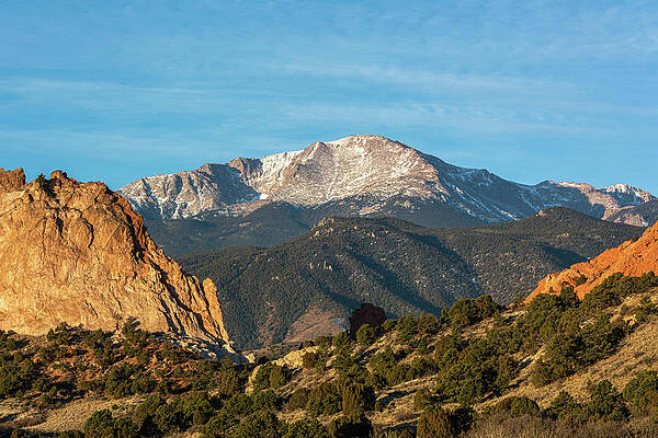 Colorado Photograph - Pikes Peak From Garden Of The Gods I by Douglas Wielfaert