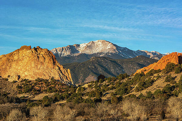 Colorado Photograph - Pikes Peak From Garden Of The Gods II by Douglas Wielfaert