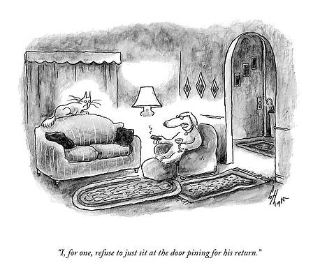 Living Room Wall Art featuring the drawing Pining For His Return by Frank Cotham