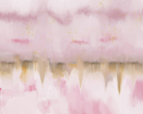 Wall Art featuring the digital art Pink And Gold by Alison Frank