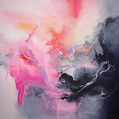 Digital Art - Pink Black Abstract 1 by Gian Smith