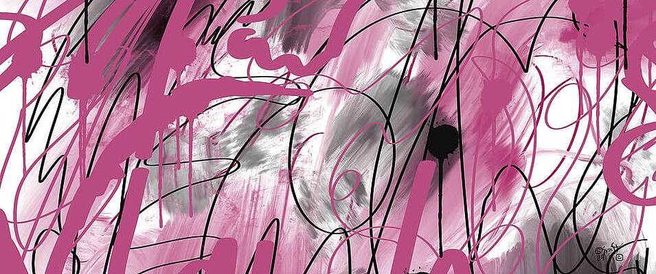 Chaotic Painting - Pink Composition 1 by Sonja Kraft