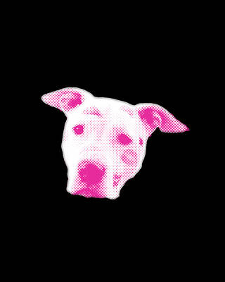 Pink Wall Art featuring the digital art Pink Pitbull Head by Flippin Sweet Gear