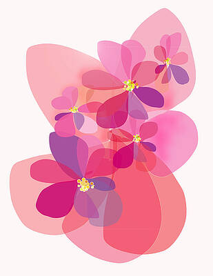 Flower Digital Art - Pink Posies by Gina Harrison