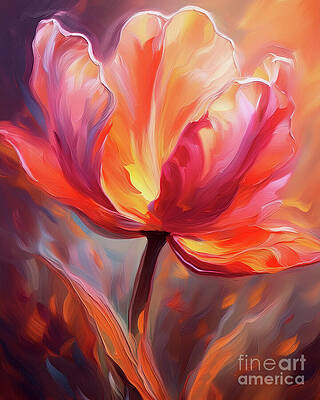 Beautiful Wall Art featuring the ai art Pink Tulip by Macro Abundance
