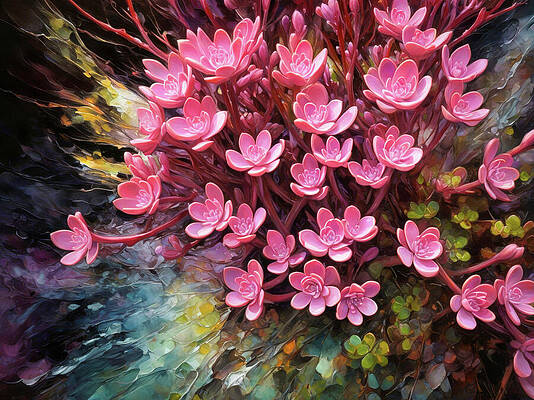 Wall Art featuring the ai art Pinks 2 by Ursula Abresch