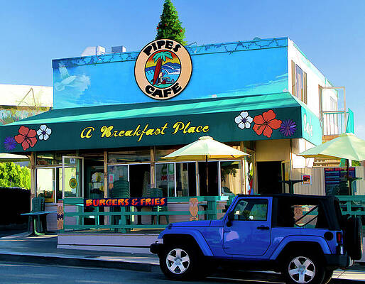 Wall Art featuring the digital art Pipes Cafe Cardiff By The Sea, Ca by Waterdancer
