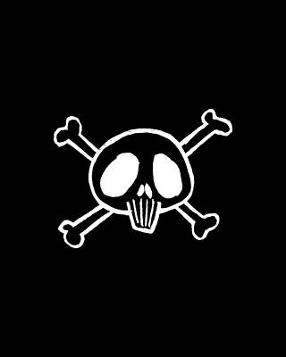 Bone Wall Art featuring the digital art Pirate Skull And Bones Sketch by Flippin Sweet Gear