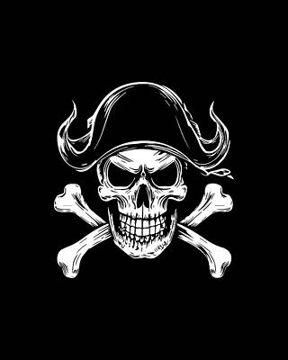 Eye Wall Art featuring the digital art Pirate Skull And Crossbones by Flippin Sweet Gear