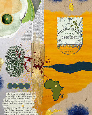 Wall Art featuring the mixed media Pirated Moon by Canessa Thomas