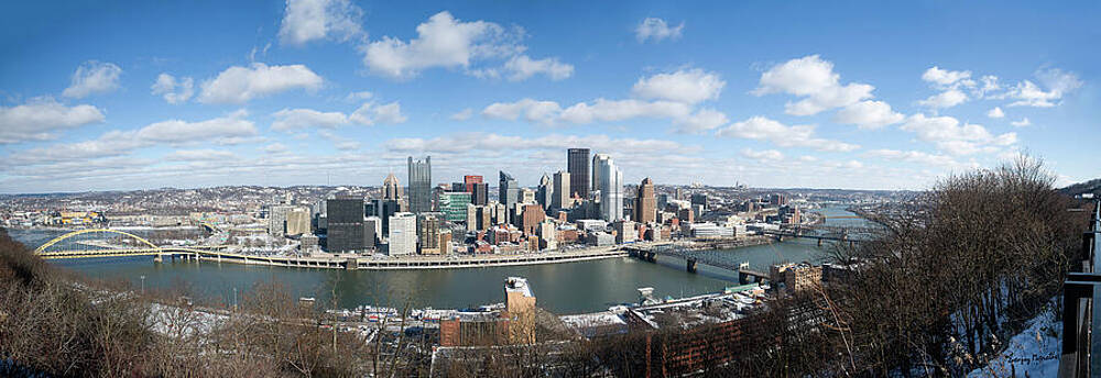 Landscape Wall Art featuring the photograph Pittsburgh Downtown Panorama-1 by Sanjay Marathe