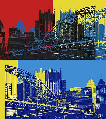 Pittsburgh Cityscape Pop Art Wall Art
