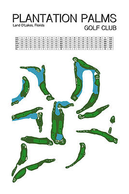 Golf Wall Art featuring the digital art Plantation Palms Golf Club by Flop Shot Studio