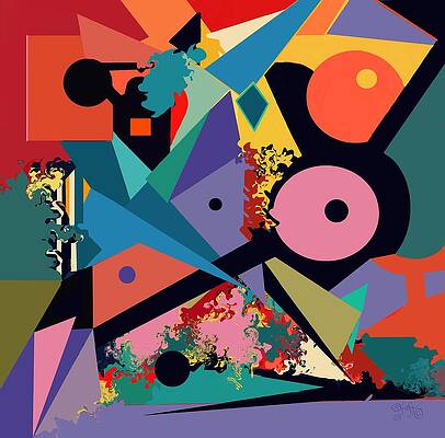 Geometric Painting - Plastic by Sonja Kraft
