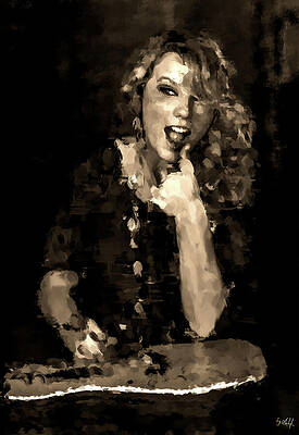 Black And White Digital Art - Taylor Swift, Fearless by Gradify Creations