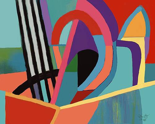 Geometric Painting - Playground by Sonja Kraft