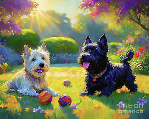 Summer Digital Art - Playing Ball by Macro Abundance