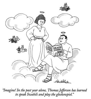 Alone Drawing - Playing The Glockenspiel by JB Handelsman