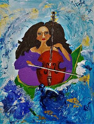 Woman Wall Art featuring the painting Playing Through The Storm by Stacey Torres