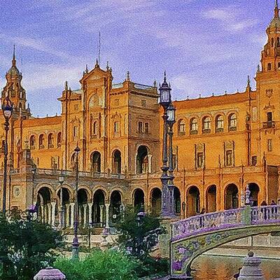 Wall Art featuring the digital art Plaza De Espana by Rebecca Herranen