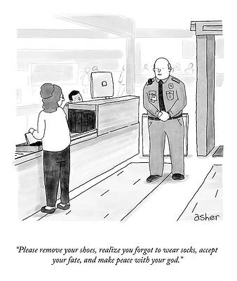 Peace Drawing - Please Remove Your Shoes by Asher Perlman