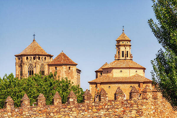 Wall Art featuring the photograph Poblet Monastery Catalonia, Spain Outside Wall by Tatiana Travelways