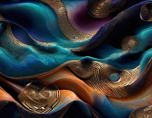 Abstract Wall Art featuring the digital art Pockets Of Resonance by Eris And AI
