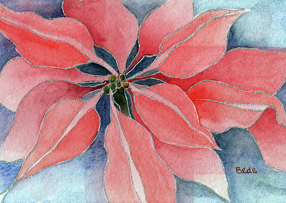 Wall Art featuring the painting Poinsettia by Catherine Bede