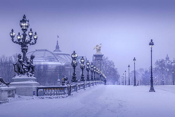 Pont Alexandre III in Winter Wall Art