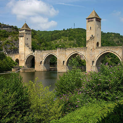 Summer Photograph - Pont Valentre, River Lot, Cahors, Lot, France by Seeables Visual Arts