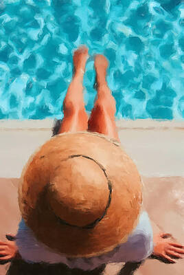 Painting - Pool-side by Gary Arnold
