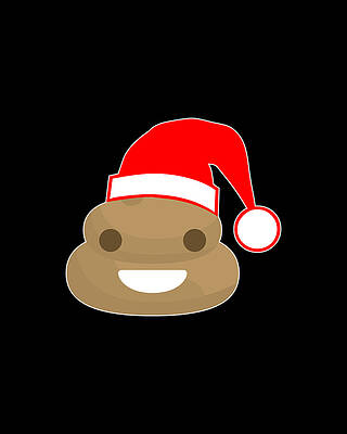 Xmas Wall Art featuring the digital art Poop Emoji Santa by Flippin Sweet Gear