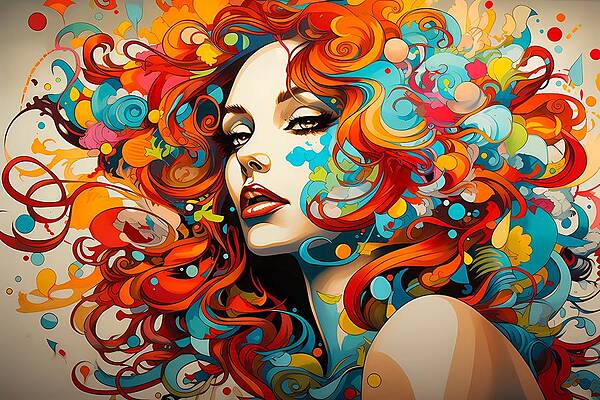 Modern Wall Art featuring the digital art Pop Art Representation Of Colorful Chaos No 2 by Andre Petrov