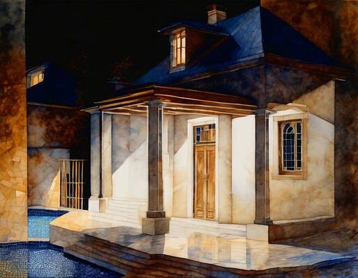 Reflection Digital Art - Porch Light by Eris And AI