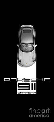 Wall Art featuring the photograph Porsche 911 Carrera On Black by Stefano Senise