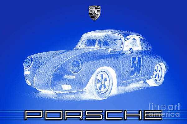 Wall Art featuring the photograph Porsche Blue Design by Stefano Senise