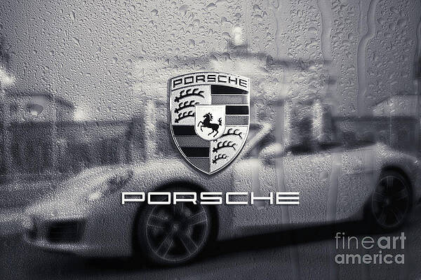 Wall Art featuring the photograph Porsche Design Wall Art In Berlin Black And White by Stefano Senise