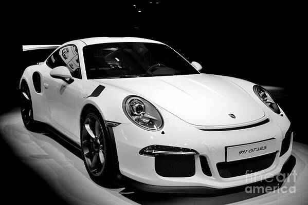 Wall Art featuring the photograph Porsche GT3 RS Black And White by Stefano Senise